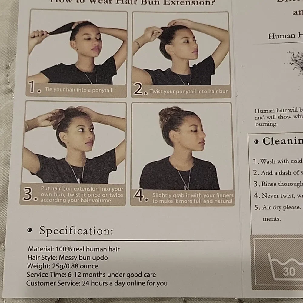 Feshfen Human Hair Bun